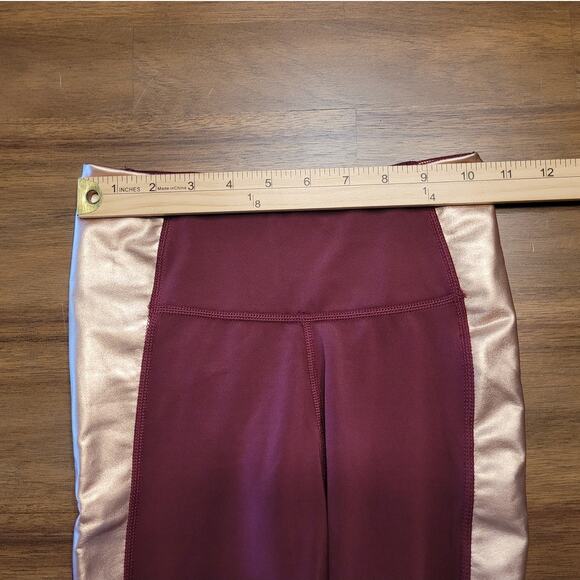 Nike Women’s Essential Color Block Leggings Maroon Pink XS EUC - Picture 6 of 10
